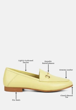 DARETH Horsebit Flat Heel Loafers In Yellow -Rag & Co Shop DARETHHorsebitFlatHeelLoafersinYellowRCSH4076Yellow 10