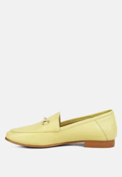 DARETH Horsebit Flat Heel Loafers In Yellow -Rag & Co Shop DARETHHorsebitFlatHeelLoafersinYellowRCSH4076Yellow 4