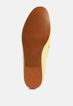 DARETH Horsebit Flat Heel Loafers In Yellow -Rag & Co Shop DARETHHorsebitFlatHeelLoafersinYellowRCSH4076Yellow 9