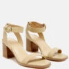DOLPH Stack Block Heeled Sandal In Nude