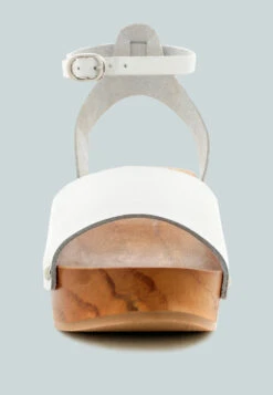 CARA White Wooden Clogs 11 CARA White Wooden Clogs -Rag & Co Shop DarkGray 0001 WhiteWoodenClogsInLeather RCSH1859 4 copy