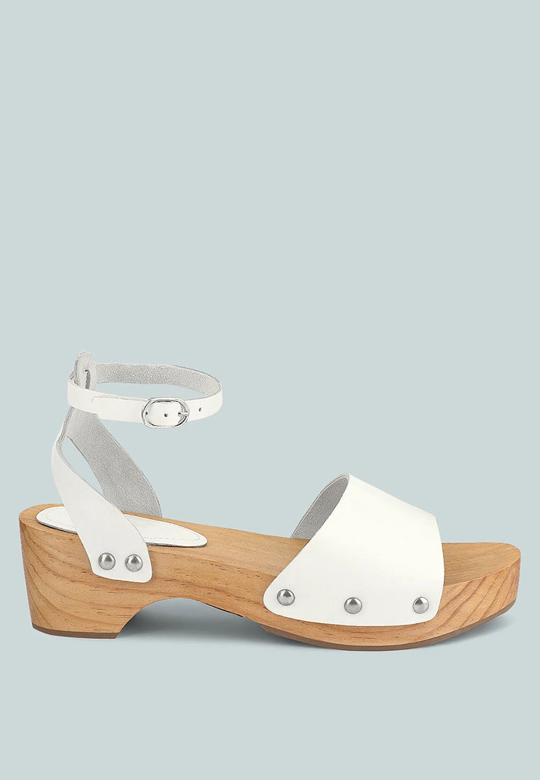 CARA White Wooden Clogs 4 CARA White Wooden Clogs - Image 2