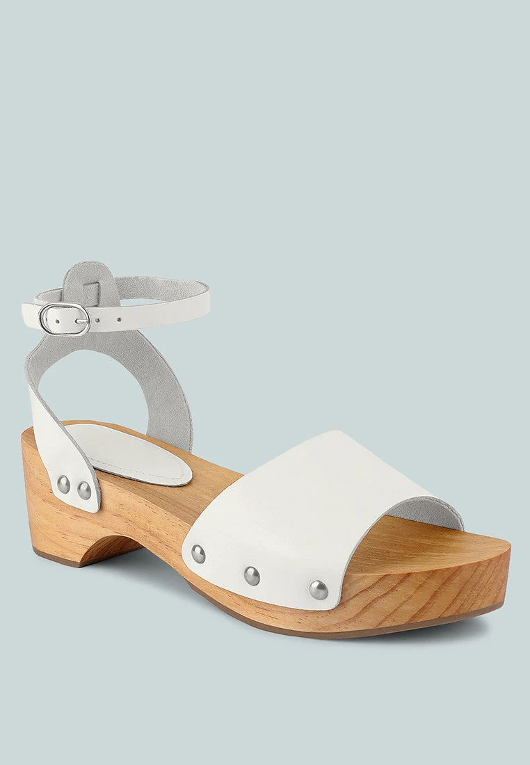 CARA White Wooden Clogs 3 CARA White Wooden Clogs