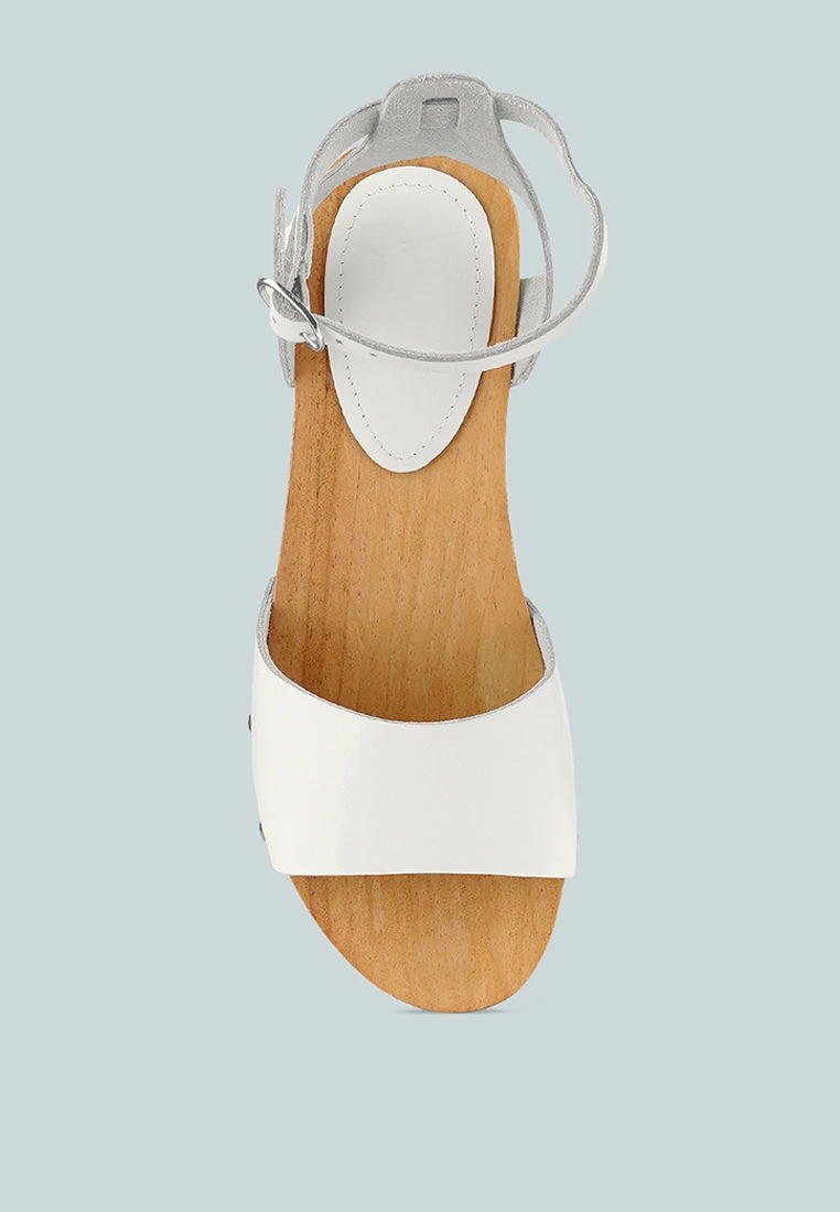 CARA White Wooden Clogs 8 CARA White Wooden Clogs - Image 6