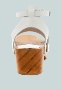 CARA White Wooden Clogs 13 CARA White Wooden Clogs -Rag & Co Shop DarkGray 0008 WhiteWoodenClogsInLeather RCSH1859 7 copy