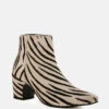 ELISSA Zebra Print Ankle Boots -Rag & Co Shop ELISSAZebraPrintAnkleBoots RCSH1944 Zebra 2