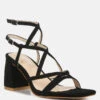 FIORELLA Black Strappy Block Heel Sandals -Rag & Co Shop FIORELLABlackStrappyBlockHeelSandals RCSH4187 black 2