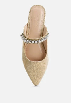 GEODE Pearl Embellished Slip On Mules In Beige -Rag & Co Shop GEODEPearlEmbellishedSlipOnMules RCSH3111 beige 5