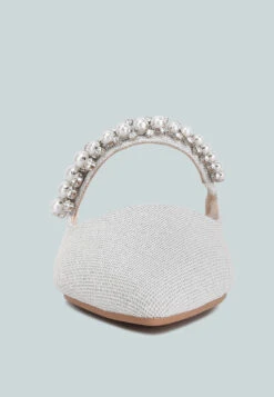 GEODE Pearl Embellished Slip On Mules In Silver 12 GEODE Pearl Embellished Slip On Mules In Silver -Rag & Co Shop GEODEPearlEmbellishedSlipOnMulesInSilver RCSH3111 silver 3