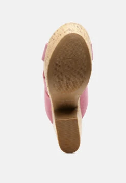 GERD Block Heeled Suede Slip-On Sandal In Pink -Rag & Co Shop GERDBlockHeeledSuedeSlip OnSandalinPink RCSH2475 Pink 5
