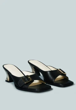 GOMEZ-ART-NOUVEAU Leather Slip-On Sandal In Black