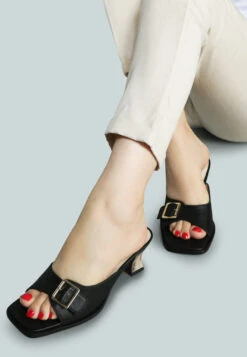 GOMEZ-ART-NOUVEAU Leather Slip-On Sandal In Black -Rag & Co Shop GOMEZArtNouveauLeatherSlipOnSandalinBlack RCSH2387 Black 6