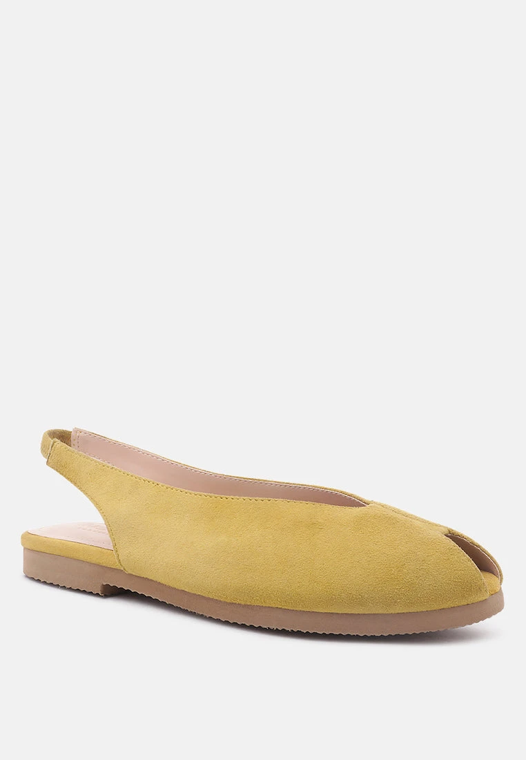 GRETCHEN Mustard Slingback Flat Sandals 3 GRETCHEN Mustard Slingback Flat Sandals