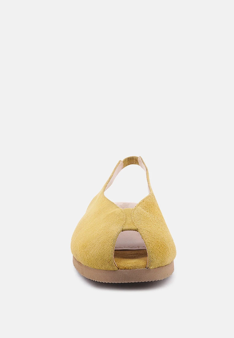 GRETCHEN Mustard Slingback Flat Sandals 5 GRETCHEN Mustard Slingback Flat Sandals - Image 3