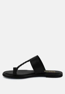 HARRIS Black Toe Ring Braided Slip Ons -Rag & Co Shop HARRISBlackToeRingBraidedSlipOns RCSH4097 BLACK 1 a15808b8 dcac 4631 8c9d f25dc7553ef1