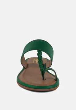 HARRIS Green Toe Ring Braided Slip Ons -Rag & Co Shop HARRISGreenToeRingBraidedSlipOns RCSH4097 GREEN 3