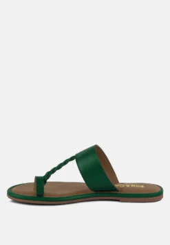 HARRIS Green Toe Ring Braided Slip Ons -Rag & Co Shop HARRISGreenToeRingBraidedSlipOns RCSH4097 GREEN 4