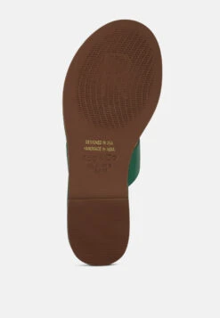 HARRIS Green Toe Ring Braided Slip Ons -Rag & Co Shop HARRISGreenToeRingBraidedSlipOns RCSH4097 GREEN 8