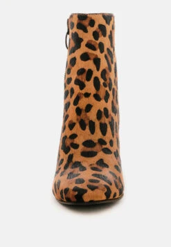 HELEN Leopard Print Block Heel Leather Boots -Rag & Co Shop HELENLeopardPrintBlockHeelLeatherBoots RCSH1939 leopard 3