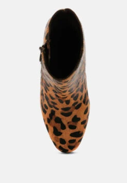 HELEN Leopard Print Block Heel Leather Boots -Rag & Co Shop HELENLeopardPrintBlockHeelLeatherBoots RCSH1939 leopard 6
