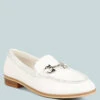 HOLDA Horsebit Embellished Loafers With Stitch Detail In Off White -Rag & Co Shop HOLDAHorsebitEmbellishedLoaferswithStitchDetailinOffWhiteRCSH4129OFFWhite 5