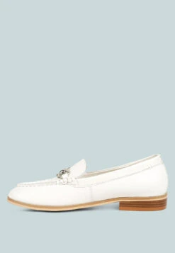 HOLDA Horsebit Embellished Loafers With Stitch Detail In Off White -Rag & Co Shop HOLDAHorsebitEmbellishedLoaferswithStitchDetailinOffWhiteRCSH4129OFFWhite 8