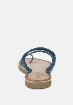 ISIDORA Blue Braided Leather Flat Sandal 13 ISIDORA Blue Braided Leather Flat Sandal -Rag & Co Shop ISIDORABraidedLeatherFlatSandal RCSH2040 blue 5