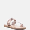 ISIDORA Bronze Braided Leather Flat Sandal