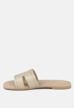 IVANKA Beige Cut Out Slip On Sandals -Rag & Co Shop IVANKABeigeCutOutSlipOnSandals RCSH4083 BEIGE 2