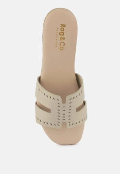 IVANKA Beige Cut Out Slip On Sandals -Rag & Co Shop IVANKABeigeCutOutSlipOnSandals RCSH4083 BEIGE 7