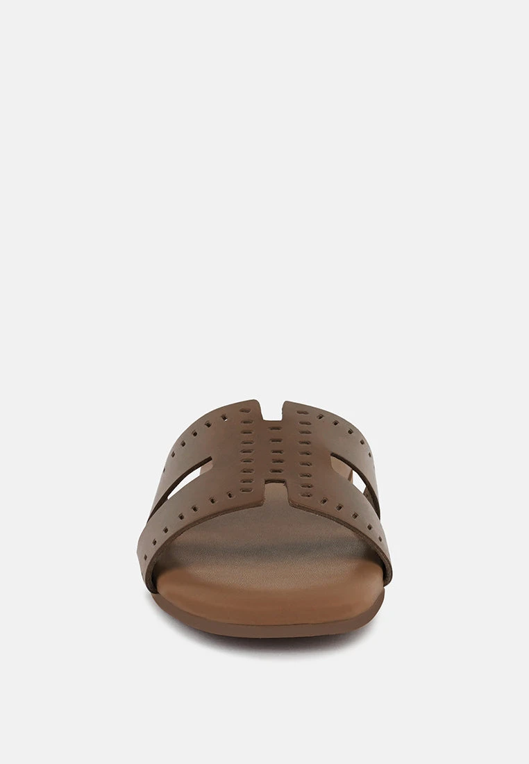 IVANKA Tan Cut Out Slip On Sandals 5 IVANKA Tan Cut Out Slip On Sandals - Image 3