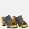 JARRAH Grey Suede Slide Clogs