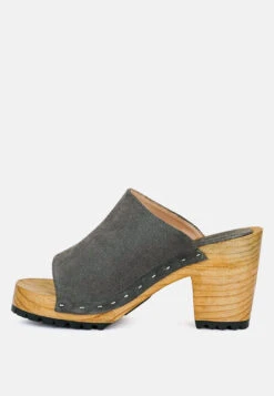 JARRAH Grey Suede Slide Clogs -Rag & Co Shop JARRAHGreySuedeSlideClogs RCSH2780 Grey 7