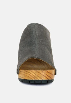 JARRAH Grey Suede Slide Clogs -Rag & Co Shop JARRAHGreySuedeSlideClogs RCSH2780 Grey 8