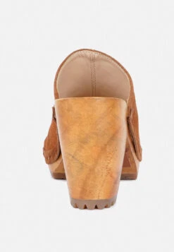 JARRAH Tan Suede Slide Clogs -Rag & Co Shop JARRAHTanSuedeSlideClogs RCSH2780 Tan 10