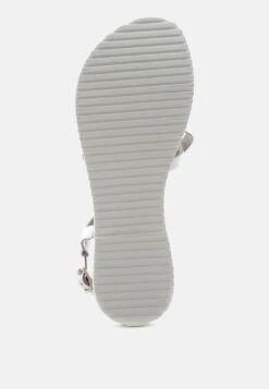 JUNE Silver Strappy Flat Leather Sandals 13 JUNE Silver Strappy Flat Leather Sandals -Rag & Co Shop JUNESilverStrappyFlatLeatherSandals RCSH1849 Silver 14