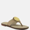 KATHLEEN Embellished Beige Slip-on Thong Sandals -Rag & Co Shop KATHLEENEmbellishedBeigeSlip onThongSandals RCSH4091 BEIGE 2