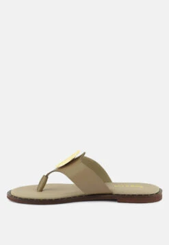 KATHLEEN Embellished Beige Slip-on Thong Sandals -Rag & Co Shop KATHLEENEmbellishedBeigeSlip onThongSandals RCSH4091 BEIGE 5