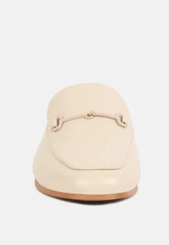 KRISTY Horsebit Embellished Mules In Beige -Rag & Co Shop KRISTYHorsebitEmbellishedMulesinBeigeRCSH4077Beige 3