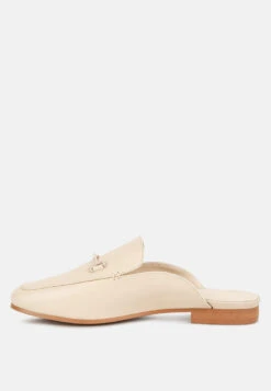 KRISTY Horsebit Embellished Mules In Beige -Rag & Co Shop KRISTYHorsebitEmbellishedMulesinBeigeRCSH4077Beige 4