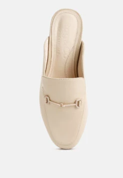 KRISTY Horsebit Embellished Mules In Beige -Rag & Co Shop KRISTYHorsebitEmbellishedMulesinBeigeRCSH4077Beige 7