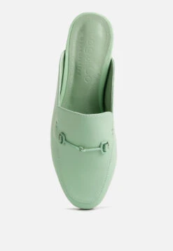 KRISTY Horsebit Embellished Mules In Mint Green -Rag & Co Shop KRISTYHorsebitEmbellishedMulesinMintGreenRCSH4077MintGreen 1