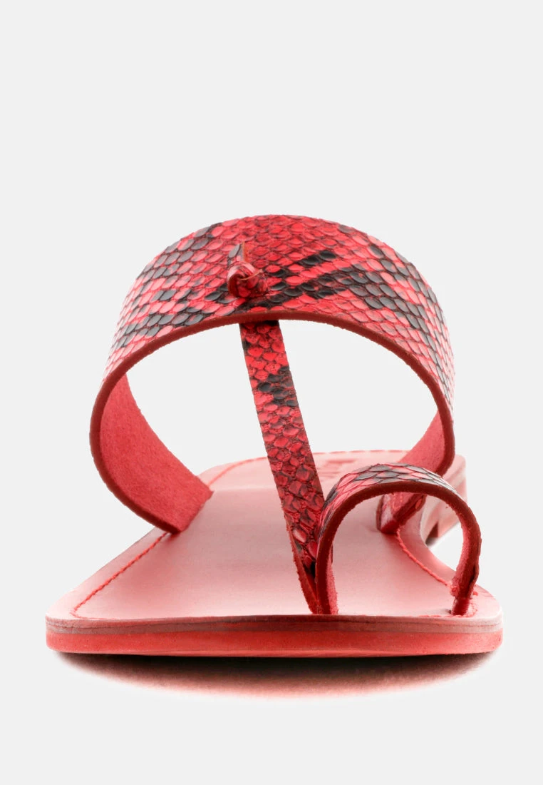 LEONA Snake Print Thong Flat Sandals 5 LEONA Snake Print Thong Flat Sandals - Image 3
