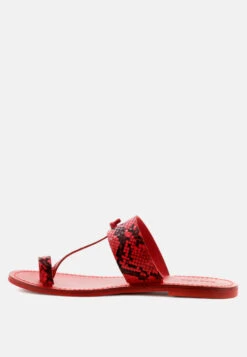 LEONA Snake Print Thong Flat Sandals 11 LEONA Snake Print Thong Flat Sandals -Rag & Co Shop LEONASnakePrintThongFlatSandals RCSH1853 Red 4
