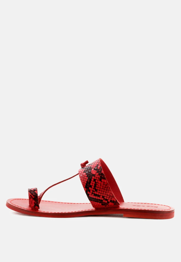 LEONA Snake Print Thong Flat Sandals 6 LEONA Snake Print Thong Flat Sandals - Image 4