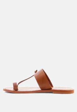 LEONA Tan Thong Flat Sandals -Rag & Co Shop LEONATanThongFlatSandals RCSH1853 Tan 5