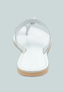 LEONA White Thong Flat Sandals -Rag & Co Shop LEONAWhiteThongFlatSandals RCSH1853 White 6