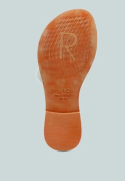 LEONA White Thong Flat Sandals -Rag & Co Shop LEONAWhiteThongFlatSandals RCSH1853 White 8