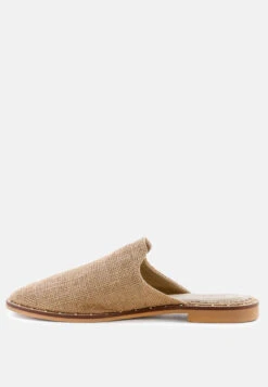 LIA Camel Handcrafted Canvas Mules -Rag & Co Shop LIACamelCanvasMules RCSH1872 Camel 6