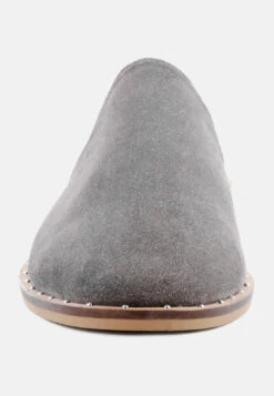 LIA Grey Handcrafted Suede Mules -Rag & Co Shop LIALightGreyCanvasMules RCSH1872 Grey 3 5e5f4bd7 8313 4d87 a9b5 271ad89133e7